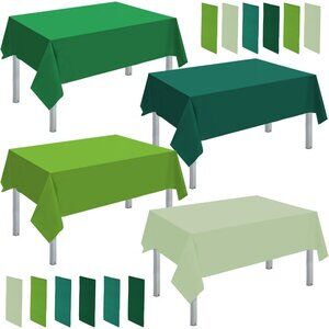 Bright 12 Pcs Green Series Plastic Table Covers - Ideal for Celebrations